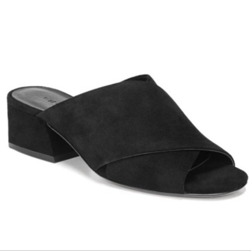 Vince Black Suede Karsen Mules Size 7 Summer Women's Sandals Shoes